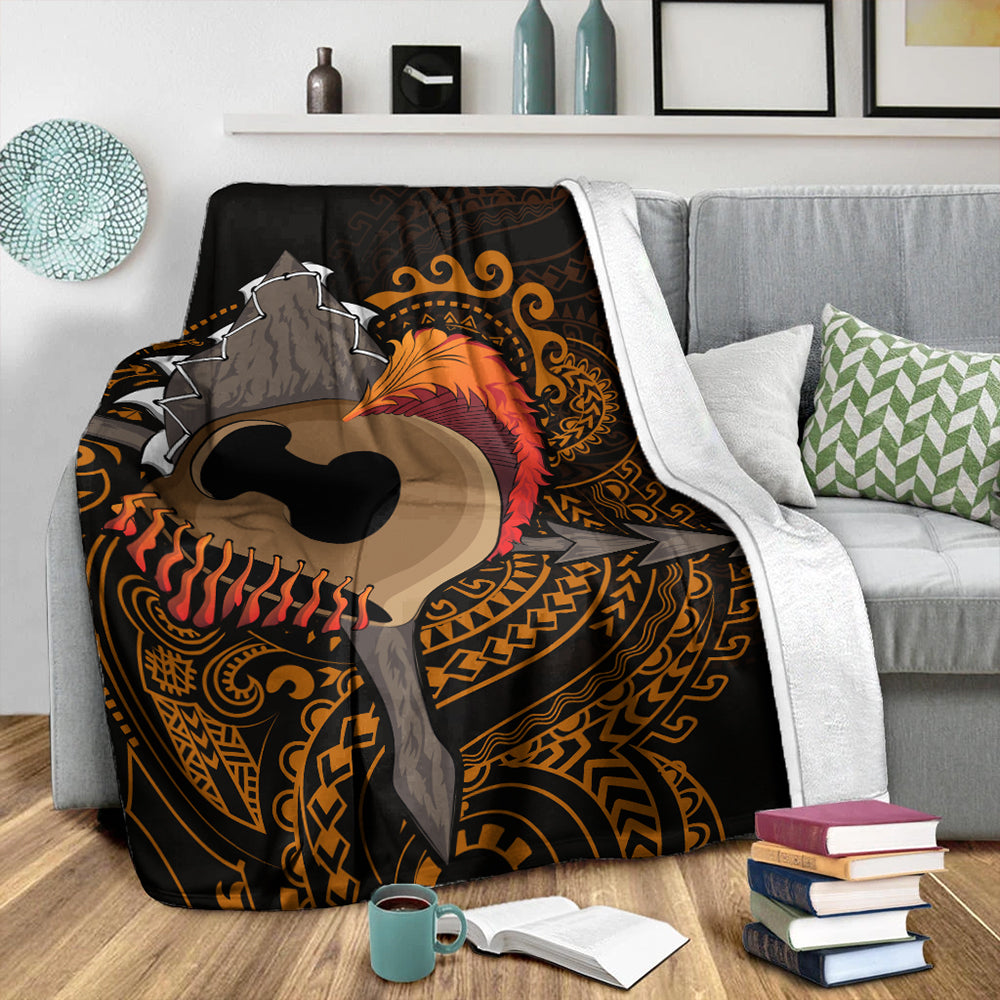 Hawaii Premium Blanket Warrior Helmet Polynesian-Myprintsy