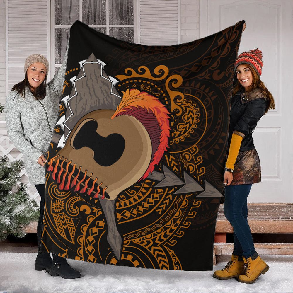 Hawaii Premium Blanket Warrior Helmet Polynesian-Myprintsy