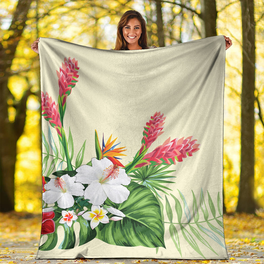 Hawaii Premium Blanket Wonderful Hibiscus Flower-Myprintsy