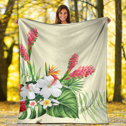 Hawaii Premium Blanket Wonderful Hibiscus Flower-Myprintsy