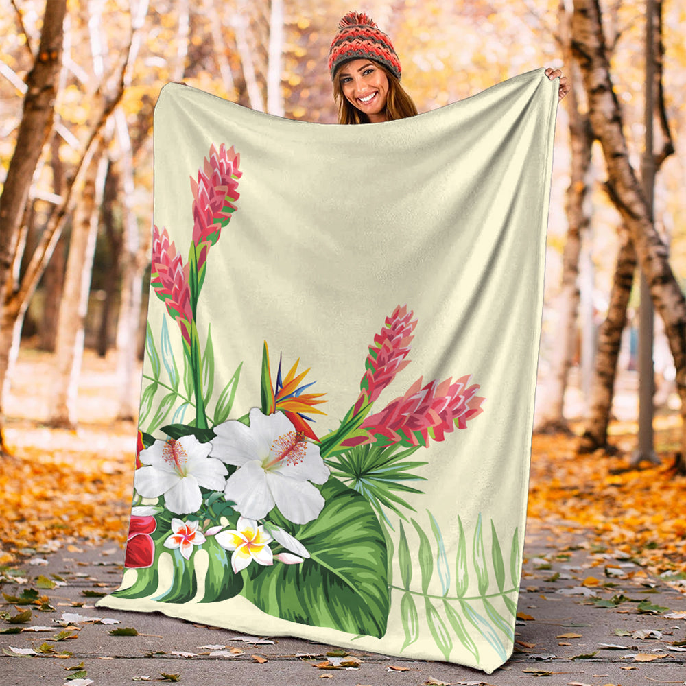 Hawaii Premium Blanket Wonderful Hibiscus Flower-Myprintsy