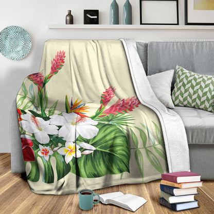 Hawaii Premium Blanket Wonderful Hibiscus Flower-Myprintsy