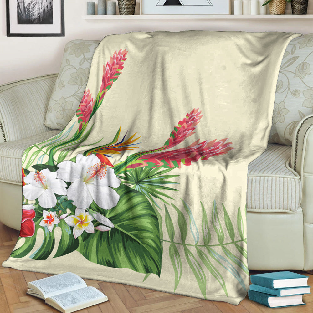 Hawaii Premium Blanket Wonderful Hibiscus Flower-Myprintsy