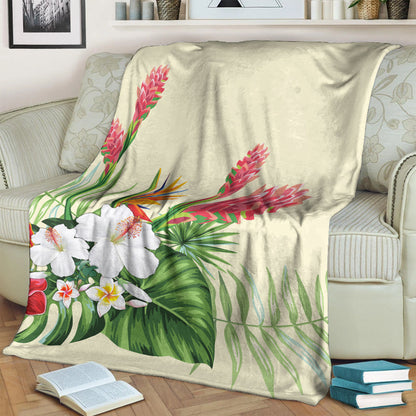 Hawaii Premium Blanket Wonderful Hibiscus Flower-Myprintsy