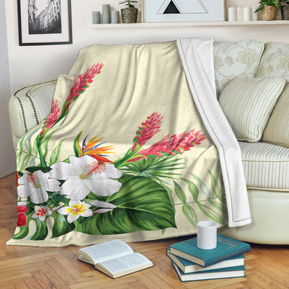 Hawaii Premium Blanket Wonderful Hibiscus Flower-Myprintsy