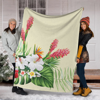 Hawaii Premium Blanket Wonderful Hibiscus Flower-Myprintsy