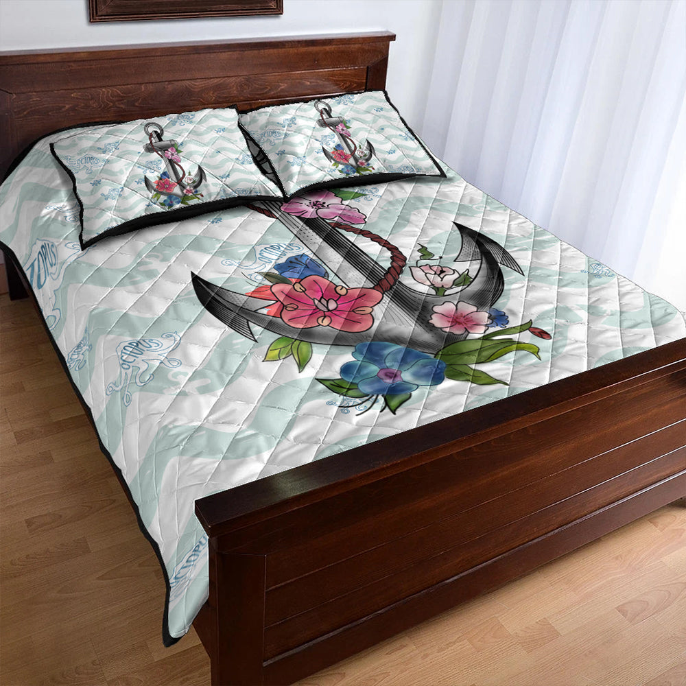 Hawaii Quilt Bed Set Anchor Hibiscus-Myprintsy