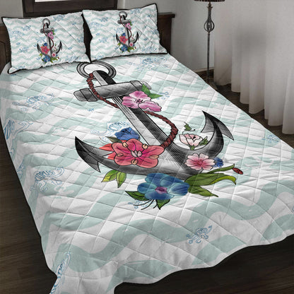 Hawaii Quilt Bed Set Anchor Hibiscus-Myprintsy