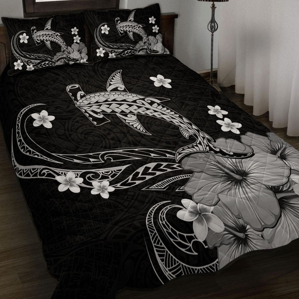 Hawaii Quilt Bed Set Shark Polynesia Tribal Tattoo