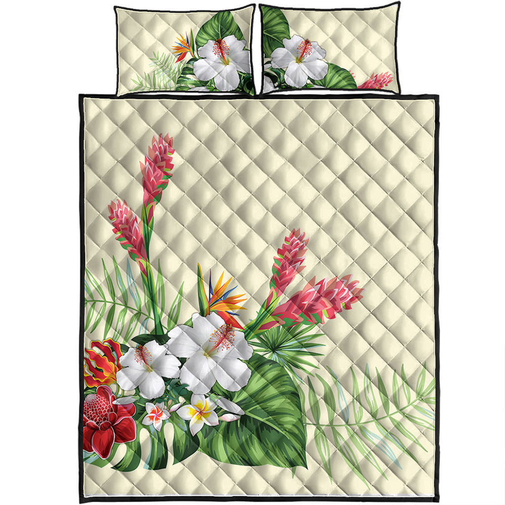 Hawaii Quilt Bed Set Wonderful Hibiscus Flower-Myprintsy