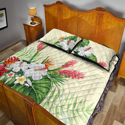 Hawaii Quilt Bed Set Wonderful Hibiscus Flower-Myprintsy