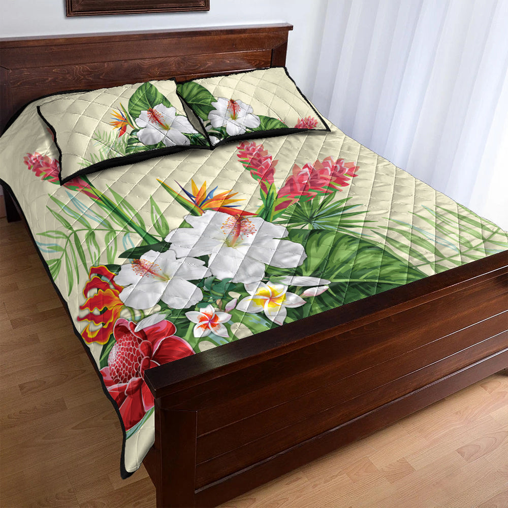 Hawaii Quilt Bed Set Wonderful Hibiscus Flower-Myprintsy