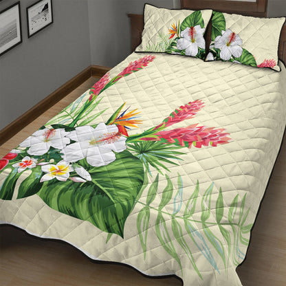 Hawaii Quilt Bed Set Wonderful Hibiscus Flower-Myprintsy