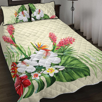 Hawaii Quilt Bed Set Wonderful Hibiscus Flower-Myprintsy
