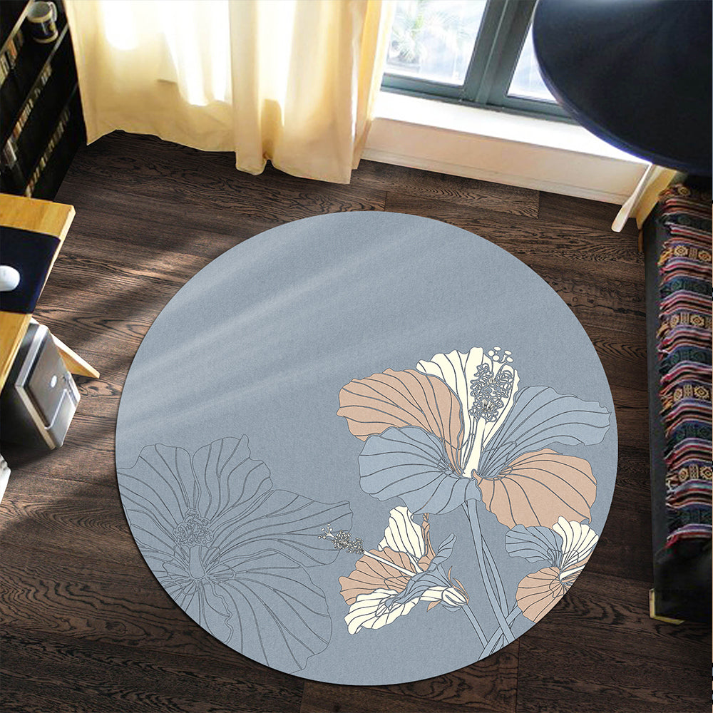Hawaii Round Rug Hibiscus Art Tote New