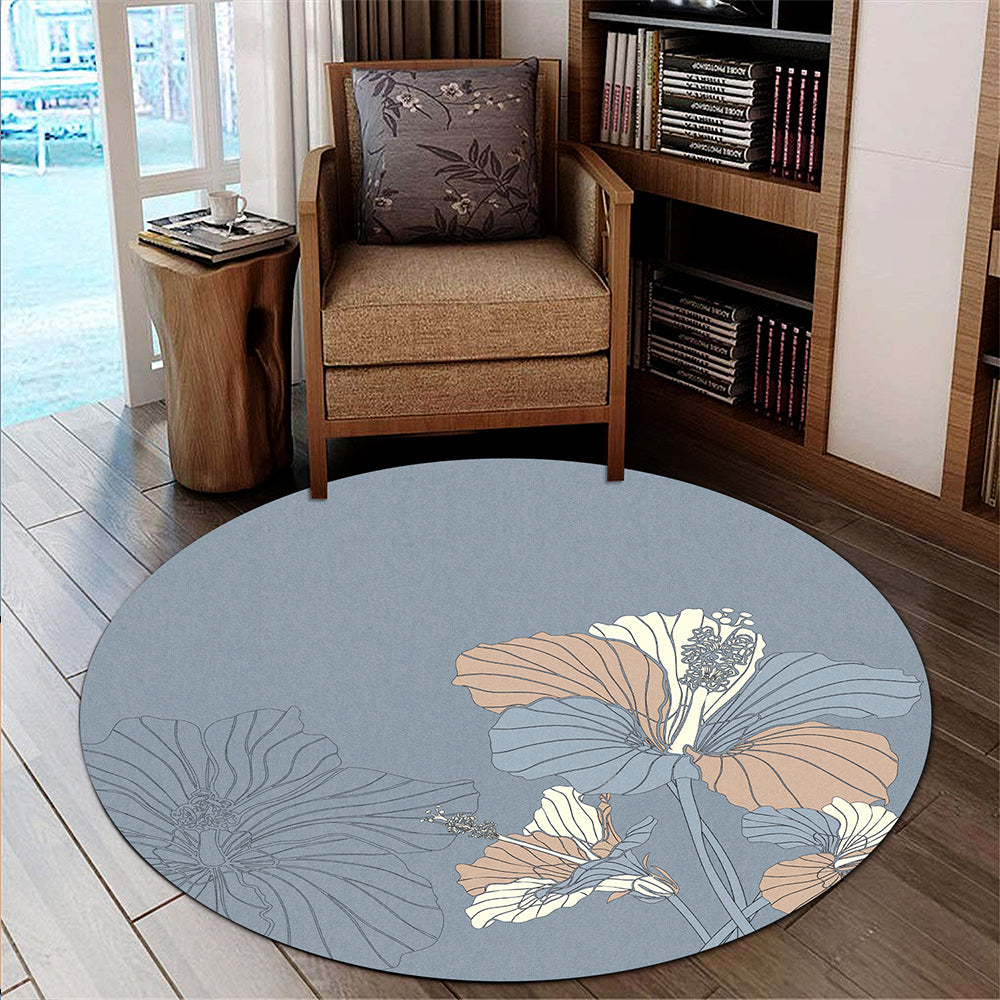Hawaii Round Rug Hibiscus Art Tote New