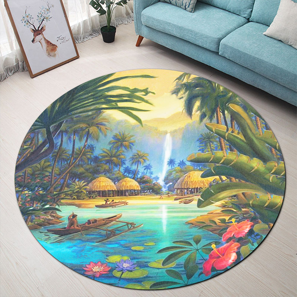 Hawaii Round Rug Picture-Myprintsy