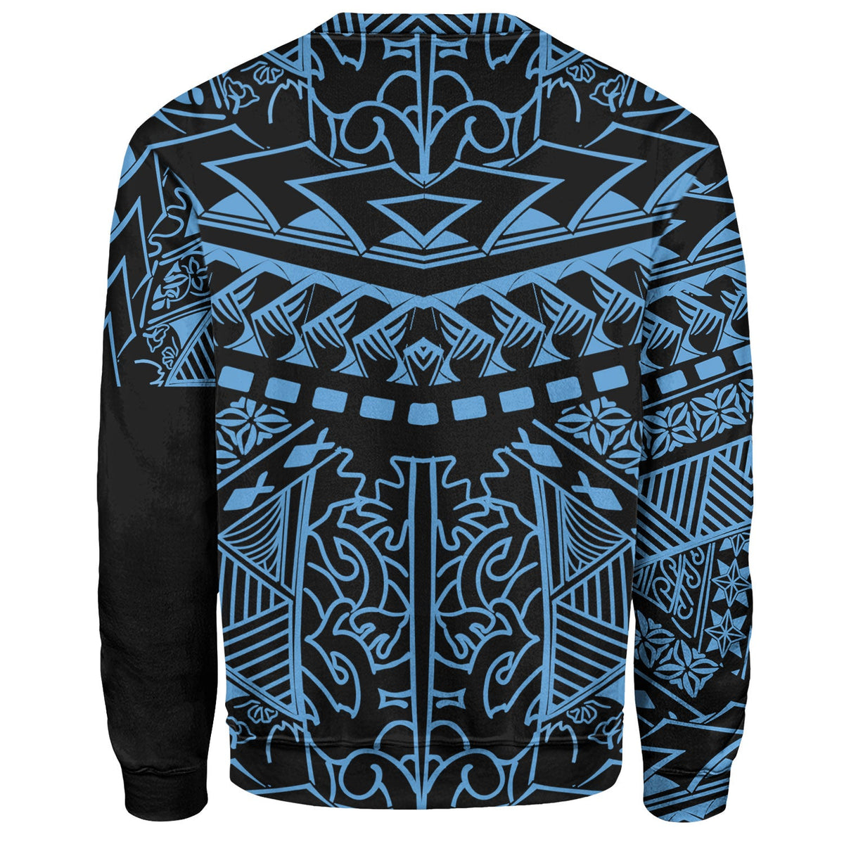 Hawaii Sweatshirt Custom Kanaka Maoli Hawaiian Blue Tribal Pattern-Myprintsy