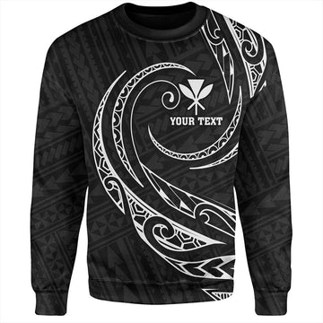 Hawaii Sweatshirt Custom Kanaka Map Polynesian Tribal Wave-Myprintsy