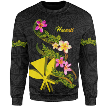 Hawaii Sweatshirt Custom Plumeria Tribal-Myprintsy