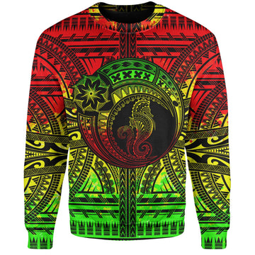 Hawaii Sweatshirt Custom Seahorse Polynesian Tattoo Reggae-Myprintsy