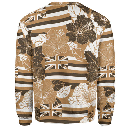 Hawaii Sweatshirt Hibiscus Flag Map Island Pride-Myprintsy