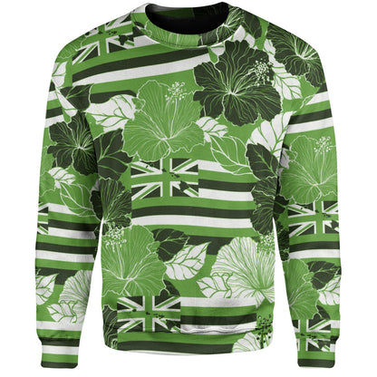 Hawaii Sweatshirt Hibiscus Flag Map Island Pride-Myprintsy