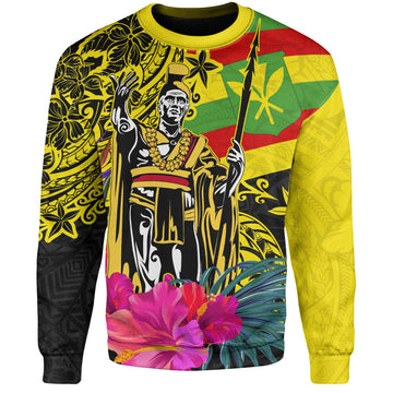 Hawaii Sweatshirt Kanaka Maoli King Flag Tribal Tropical Style-Myprintsy