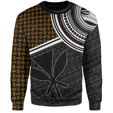 Hawaii Sweatshirt Kanaka Maoli Lauhala Pattern Tribal Polyneisan Vintage Style-Myprintsy