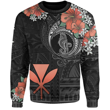 Hawaii Sweatshirt Kanaka Maoli Seahorse Polynesian Tattoo-Myprintsy