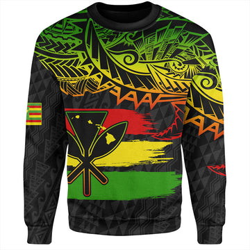 Hawaii Sweatshirt Kanaka Maoli Tribal Polynesian Grunge Flag-Myprintsy