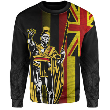 Hawaii Sweatshirt King Kamehameha Gold Flag Island Royalty Style-Myprintsy