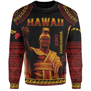 Hawaii Sweatshirt King Kamehameha Unity Kanaka Maoli Tribal Style-Myprintsy