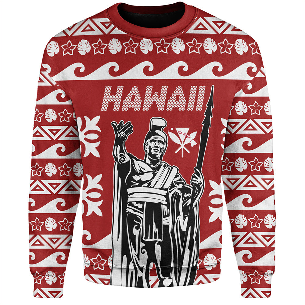 Hawaii Sweatshirt King Native Hawaiian Kakau Pattern Christmas-Myprintsy