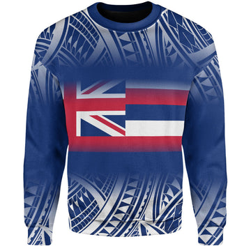 Hawaii Sweatshirt Polynesian Tribal Aloha Hawaii Flag-Myprintsy