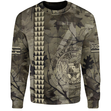 Hawaii Sweatshirt Tribal Kakau Camouflage Green-Myprintsy