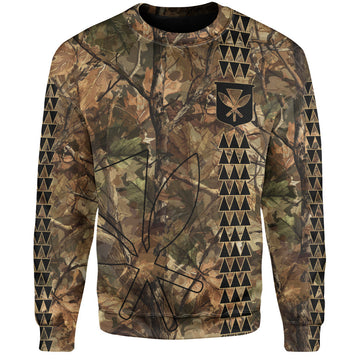 Hawaii Sweatshirt Woodland Kanaka Camo Style-Myprintsy