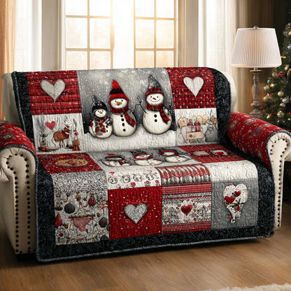 Heart Patch Frosty Trio Quilted Sofa Cover VTQ-Myprintsy