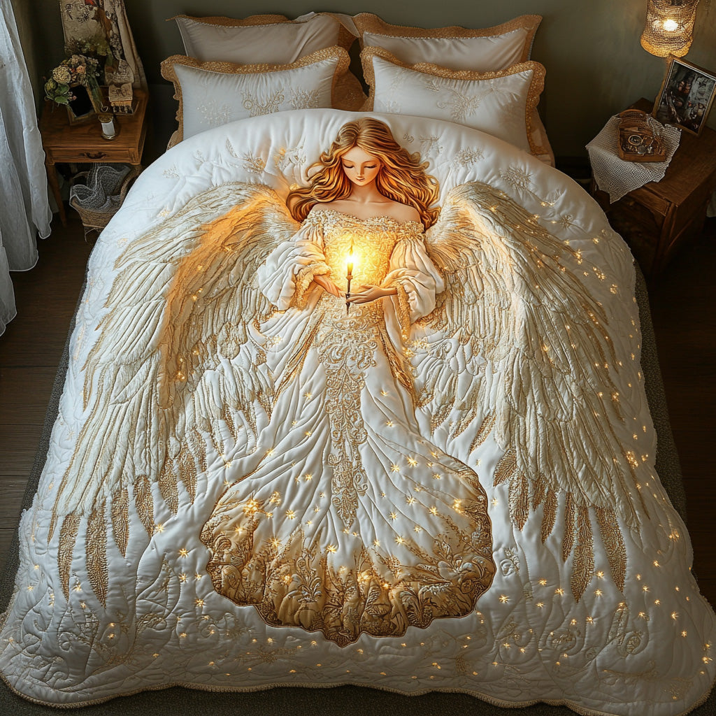 Heavenly Light -Piece Quilted Bedding Set VTQ-Myprintsy