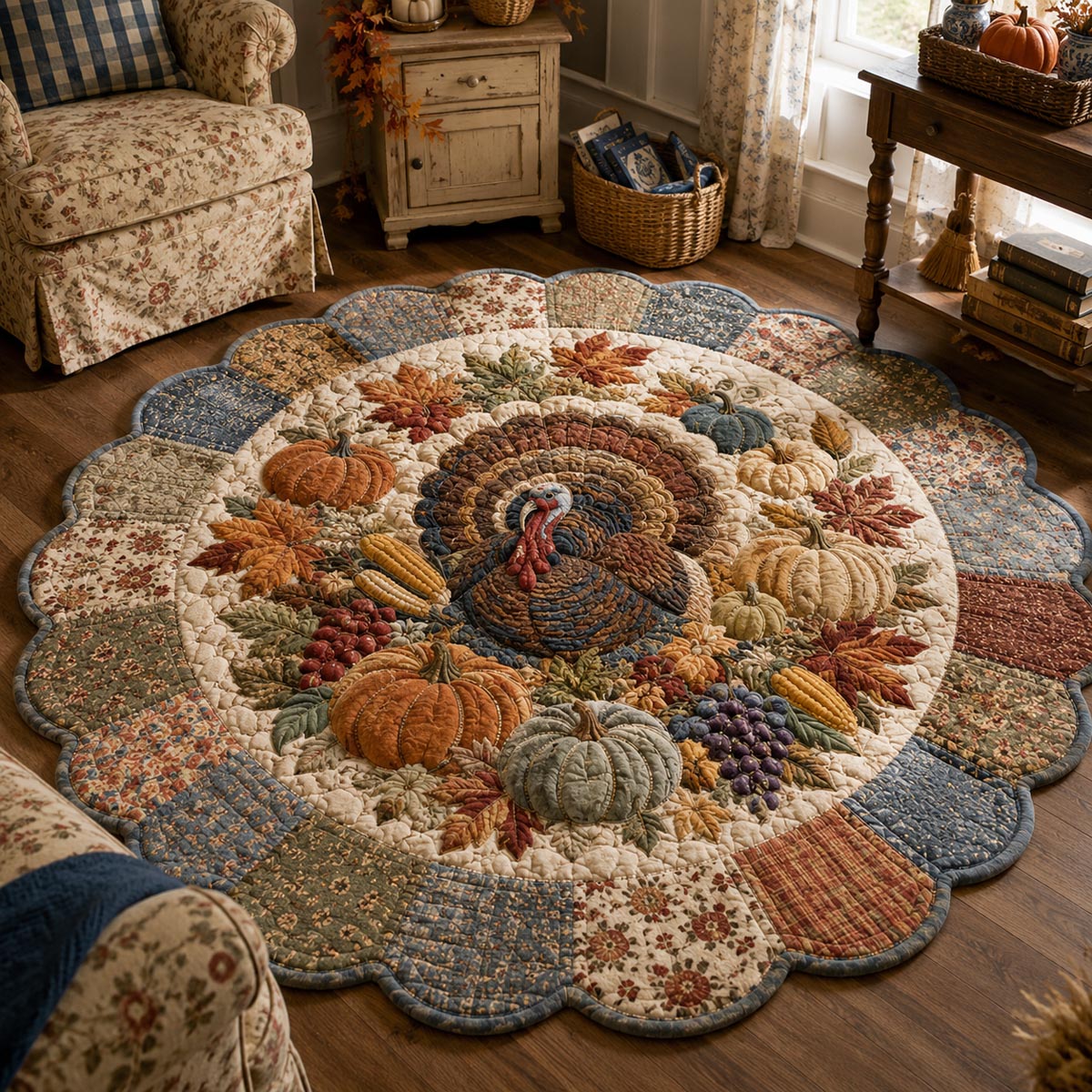Heirloom Turkey Patchwork Custom Shape Area Rug VTQ-Myprintsy