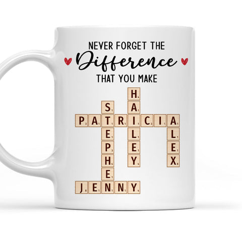 Never Forget The Difference You Make - Personalized Coffee Mug