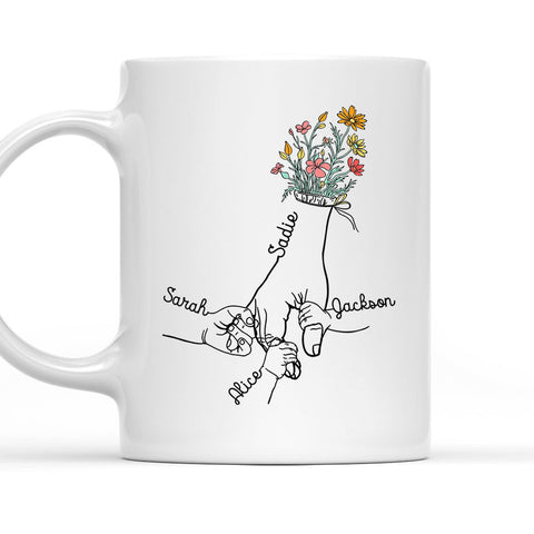 Holding Hand Of Mom - Personalized Coffee Mug-Myprintsy