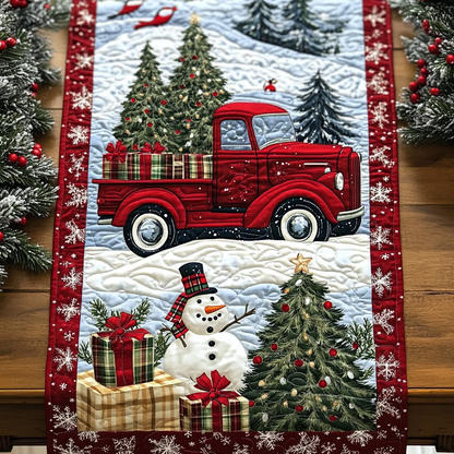 Holiday Bark and Ride Quilted Table Runner VTQ-Myprintsy