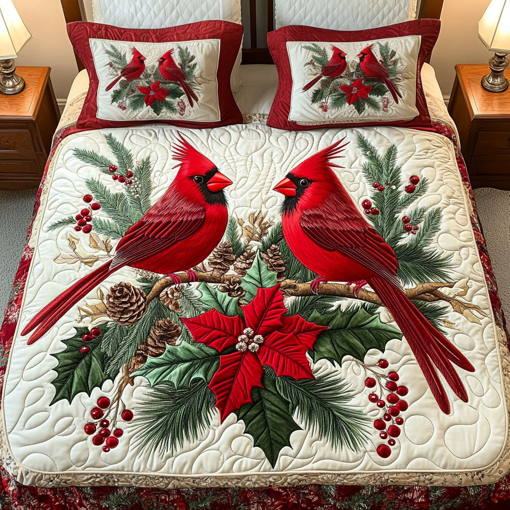 Holiday Blossoms -Piece Quilted Bedding Set VTQ-Myprintsy