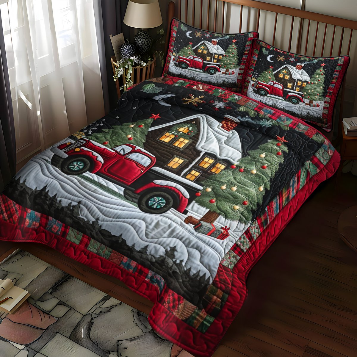 Holiday Cabin -Piece Quilted Bedding Set VTQ-Myprintsy