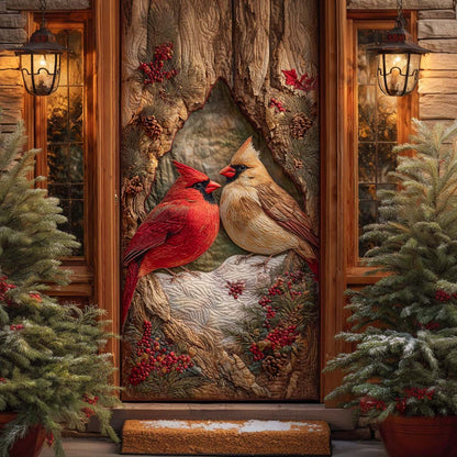 Holiday Cardinal Duet Quilted Door Cover VTQ-Myprintsy
