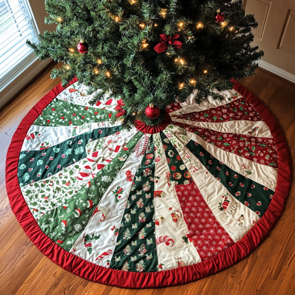 Holiday Cheer Christmas Quilted Tree Skirt-Myprintsy