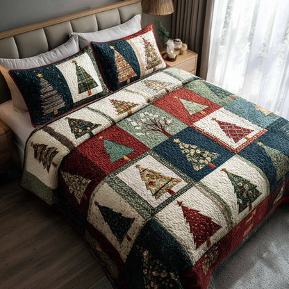 Holiday Christmas Tree -Piece Quilted Bedding Set VTQ-Myprintsy