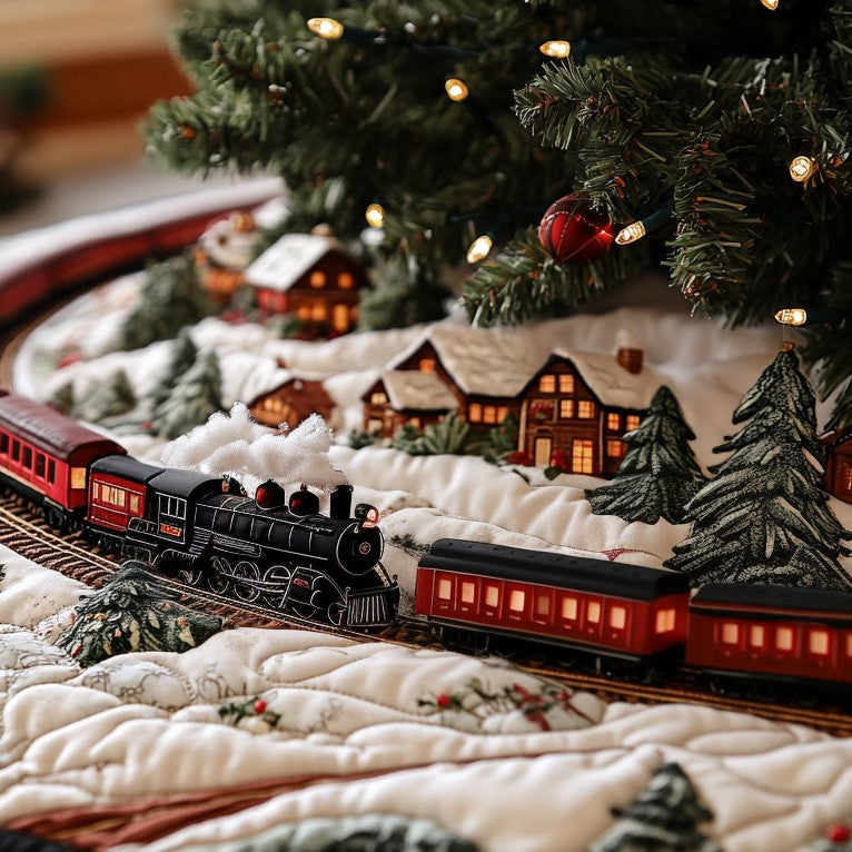 Holiday Express Quilted Christmas Tree Skirt-Myprintsy
