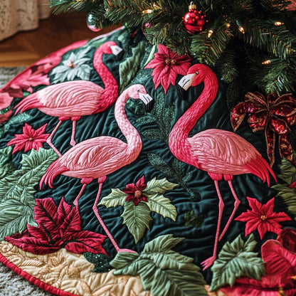 Holiday Flock Quilted Christmas Tree Skirt VTQ-Myprintsy